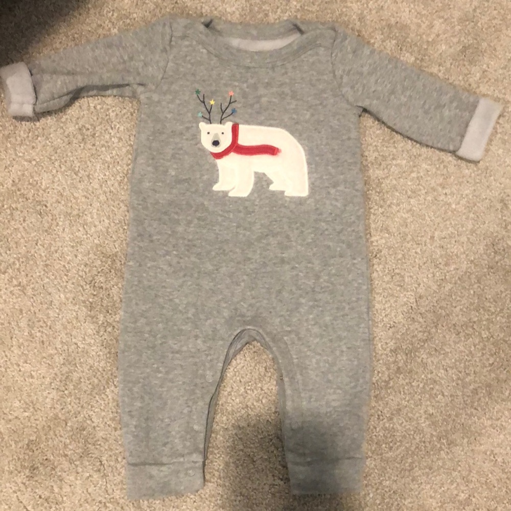 Baby Gap Polar Bear Grey Onesie 3-6 Months